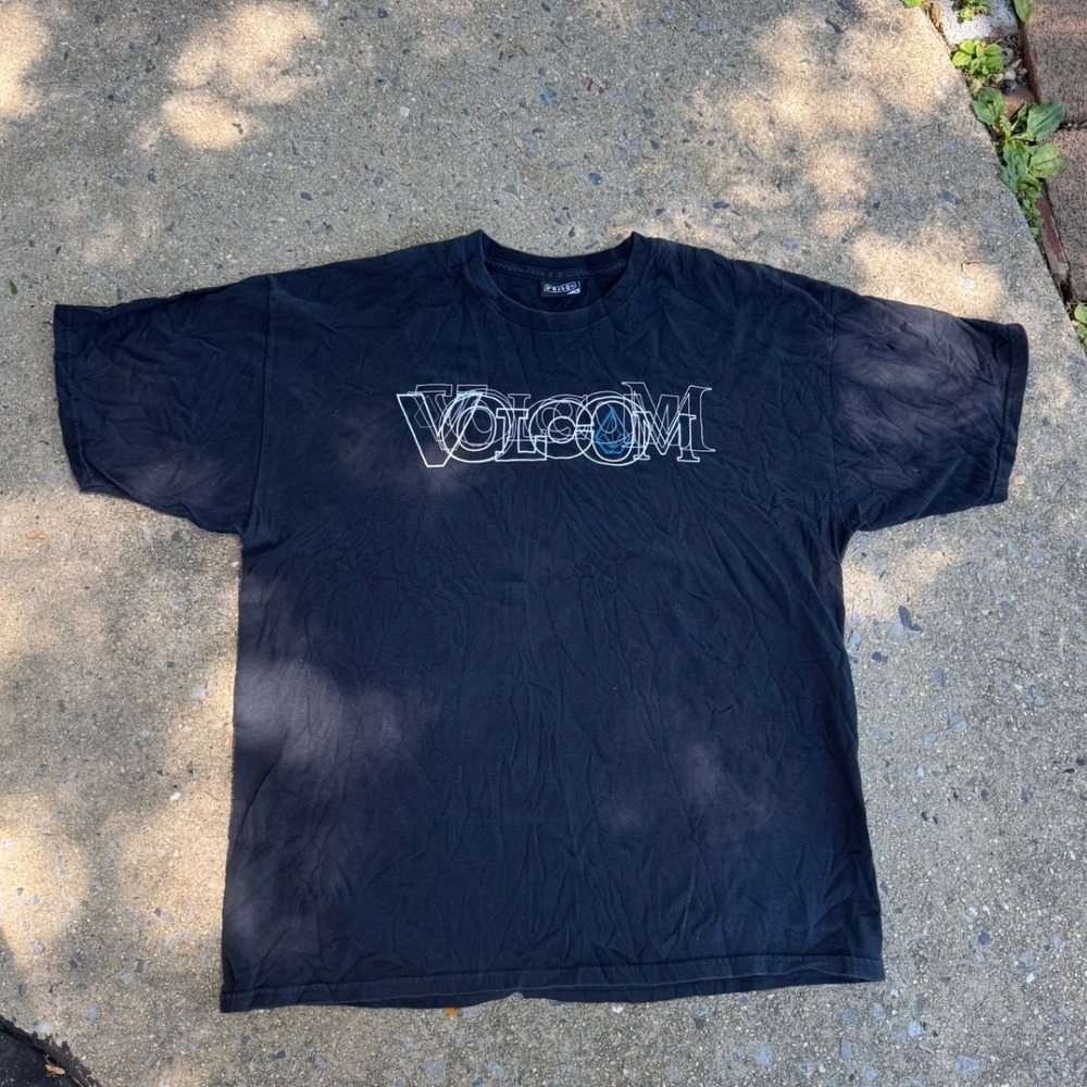 Volcom Stone Graphic T-Shirt Mens XL Black Y2K Vintage Short Sleeve Skate Tee